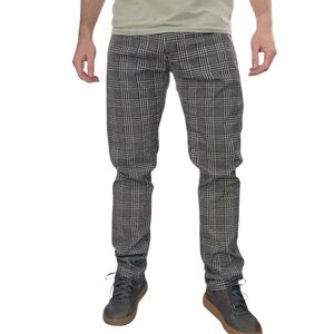 AG Jeans Men’s Tellis Slim Straight Plaid Pant Size 33x32 Black